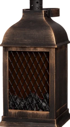 Intratuin Kamin schwarz / gold 10,4 x 10,4 x 24 cm