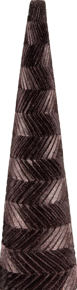 Intratuin Kerze Kegel mit Linien rot D 5 H 20 cm