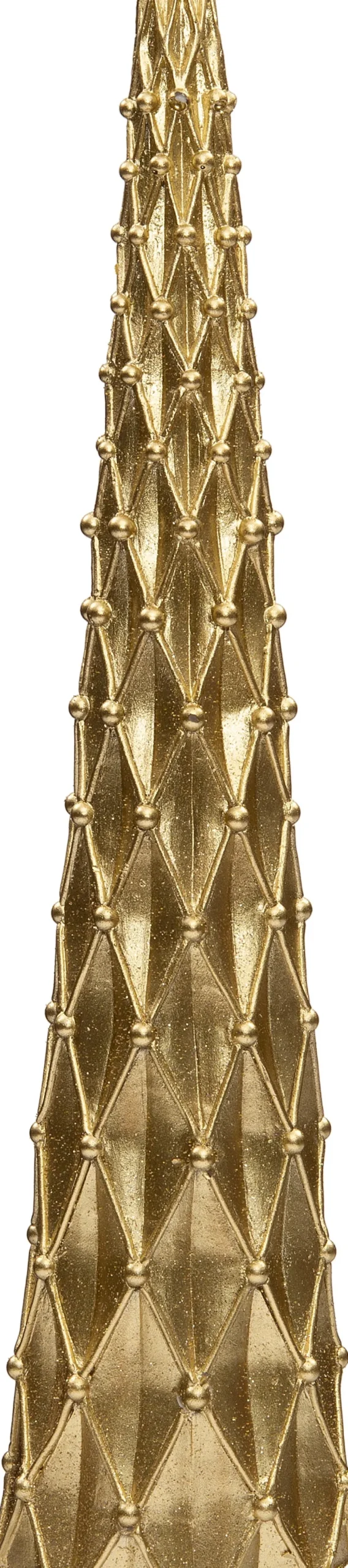 Intratuin Kerze Kegel mit Rauten gold D 6 H 30 cm