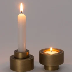 Intratuin Kerzenständer Alu gold D 6,5 H 4,5 cm