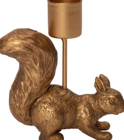 Intratuin Kerzenständer Eichhörnchen 10 x 3,5 x 10,5 cm gold