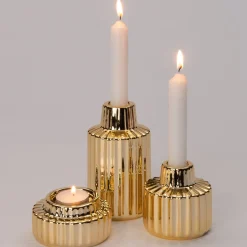 Intratuin Kerzenständer gold 7,6 x 7,6 x 13 cm