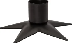 Intratuin Kerzenständer Stern D 9,5 H 3,5 cm zwart