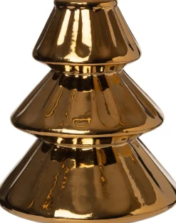 Intratuin Kerzenständer Tannenbaum Pia gold D 8,2 H 8,3 cm