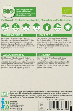 Intratuin Kirschtomate (Lycopersicon esculentum 'Yellow Pearshaped') (BIO) Samen