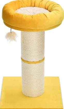 Intratuin Kratzbaum XL gelb 48,5 x 48,5 x 77 cm