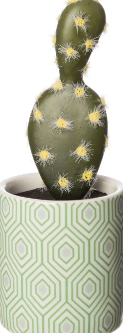Intratuin Kunstpflanze Kaktus grün / grau D 6 H 14 cm