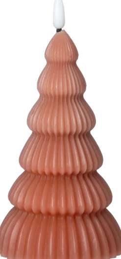 Intratuin LED Stumpenkerze Weihnachtsbaum Juna dunkelbraun D 8,5 H 17,5 cm