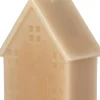 Intratuin LED Stumpenkerze Haus Tebi hellbraun 7,5 x 7,5 x 17,5 cm