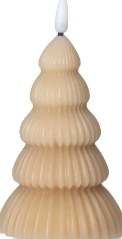 Intratuin LED Stumpenkerze Weihnachtsbaum Juna hellbraun D 8 H 13,5 cm