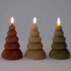 Intratuin LED Stumpenkerze Weihnachtsbaum Juna hellbraun D 8 H 13,5 cm