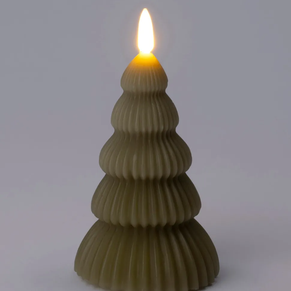 Intratuin LED Stumpenkerze Weihnachtsbaum Juna grün D 8,5 H 17,5 cm