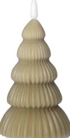Intratuin LED Stumpenkerze Weihnachtsbaum Juna grün D 8 H 13,5 cm