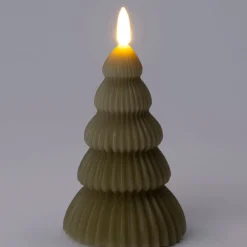 Intratuin LED Stumpenkerze Weihnachtsbaum Juna grün D 8 H 13,5 cm