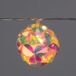 Intratuin Lichterkette Ball Irisierend mit 10 Lichtern warmweiß 5 x 5 x 165 cm