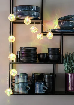 Intratuin Lichterkette Ball Irisierend mit 10 Lichtern warmweiß 5 x 5 x 165 cm