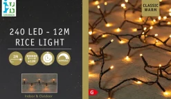 Intratuin Lichterkette schwarz 12 m mit 240 Reiskorn-LEDs klassisch warm