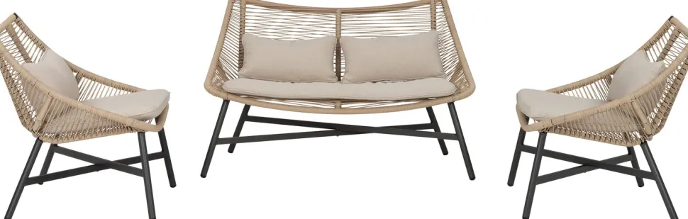 Intratuin Lounge-Set Saar 4-Sitzer Rattan natur