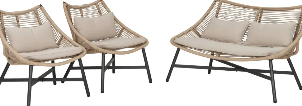 Intratuin Lounge-Set Saar 4-Sitzer Rattan natur