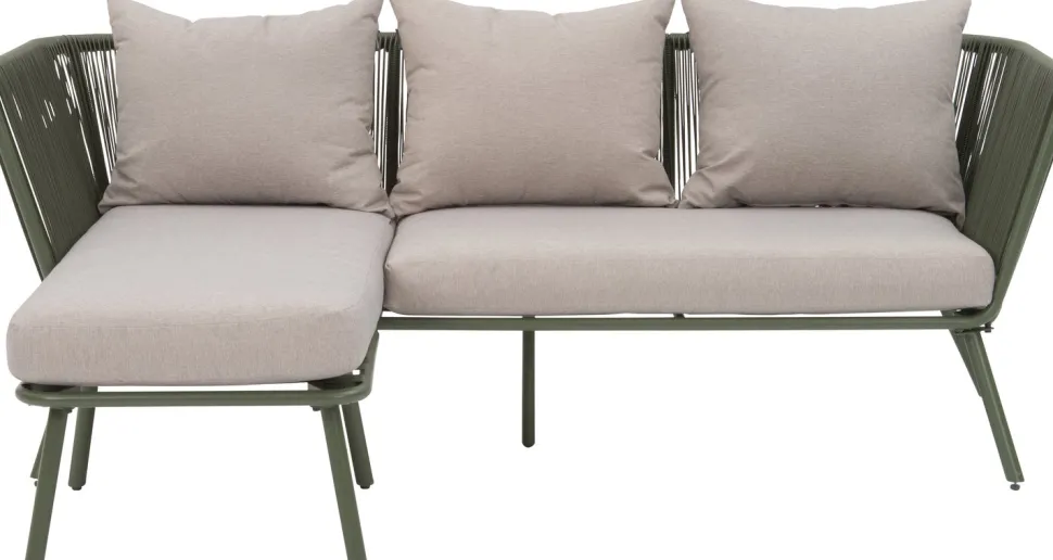 Intratuin Loungesofa Iris 3-Sitzer mit Chaiselongue grün