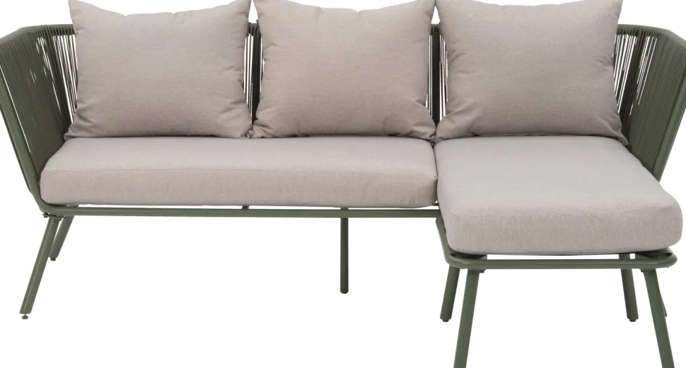 Intratuin Loungesofa Iris 3-Sitzer mit Chaiselongue grün