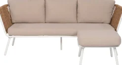 Intratuin Loungesofa 3-Sitzer Iris mit Chaiselongue natur / weiß