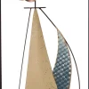 Intratuin Outdoor-Wanddeko Segelboot gold / blau 25 x 61 x 3 cm