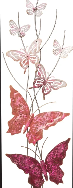 Intratuin Outdoor-Wanddeko Schmetterling rosa / weiß 28,5 x 74 x 4 cm