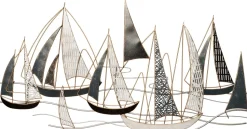 Intratuin Outdoor-Wanddeko Segelboot weiß / schwarz 134 x 67 x 5,5 cm