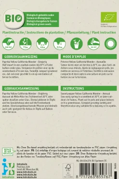 Intratuin Paprika (Capsicum annuum 'Yellow California Wonder') (BIO) Samen