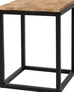 Intratuin Pflanzenhocker Flynn schwarz / Holz 25 x 25 x 31 cm