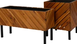 Intratuin Pflanzkübel Acacia naturell 32 x 32 x 42 cm