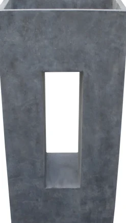 Intratuin Pflanzkübel-Säule mit Fenster 45 x 27 x 96 cm grau
