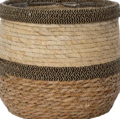 Intratuin Pflanzkorb Seven naturell / schwarz D 18 H 20 cm