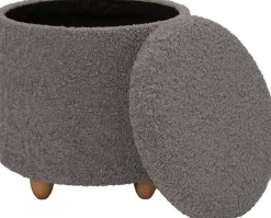 Intratuin Pouf Onne met Stauraum hellgrau D 40 H 40 cm