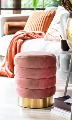 Intratuin Pouf Tate rosa D 40 H 43 cm