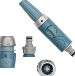 Intratuin Premium Gartenschlauch Anschlussset 4-teilig grau/blau