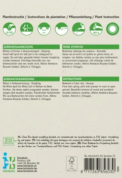Intratuin Rüben "4 Farbenmischung" (Beta vulgares) Samen