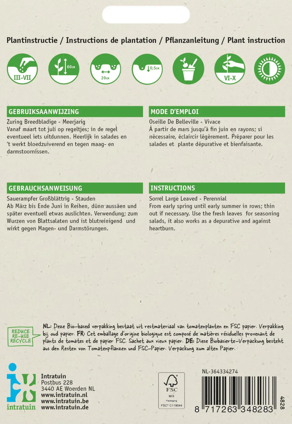 Intratuin Sauerampfer (Rumex acetosa) Samen