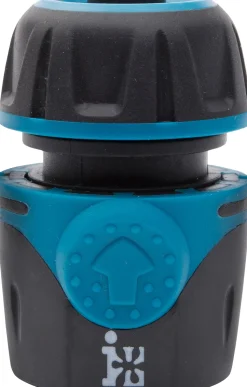 Intratuin Schlauchverbinder mit Wasserstop 1/2" schwarz/blau
