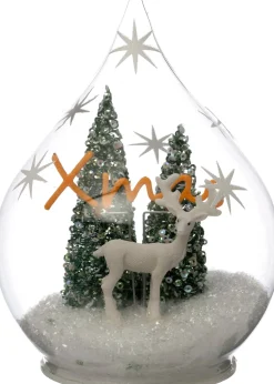 Intratuin Schneekugel transparent mit Beleuchtung D 12,5 H 16 cm