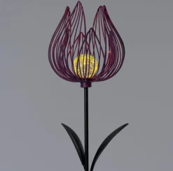 Intratuin Solar Gartenstecker Blume lila D 19 H 105 cm