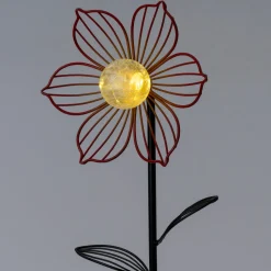 Intratuin Solar Gartenstecker Lotus orange 23 x 11,5 x 101 cm