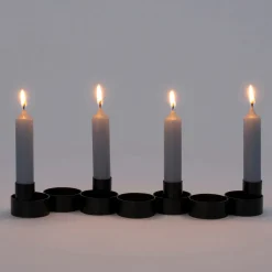 Intratuin Teelicht-/ Kerzenständer Donna schwarz 31 x 7,5 x 4 cm