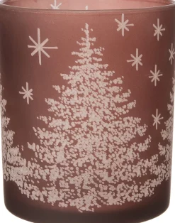 Intratuin Teelichthalter Mat Tannenbaum braun D 7 H 8 cm