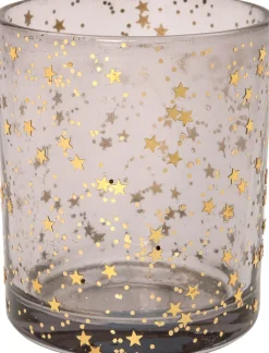 Intratuin Teelichthalter mit Sterne D 7 H 8 cm silber