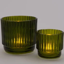 Intratuin Teelichthalter Ties grün D 9 H 8 cm
