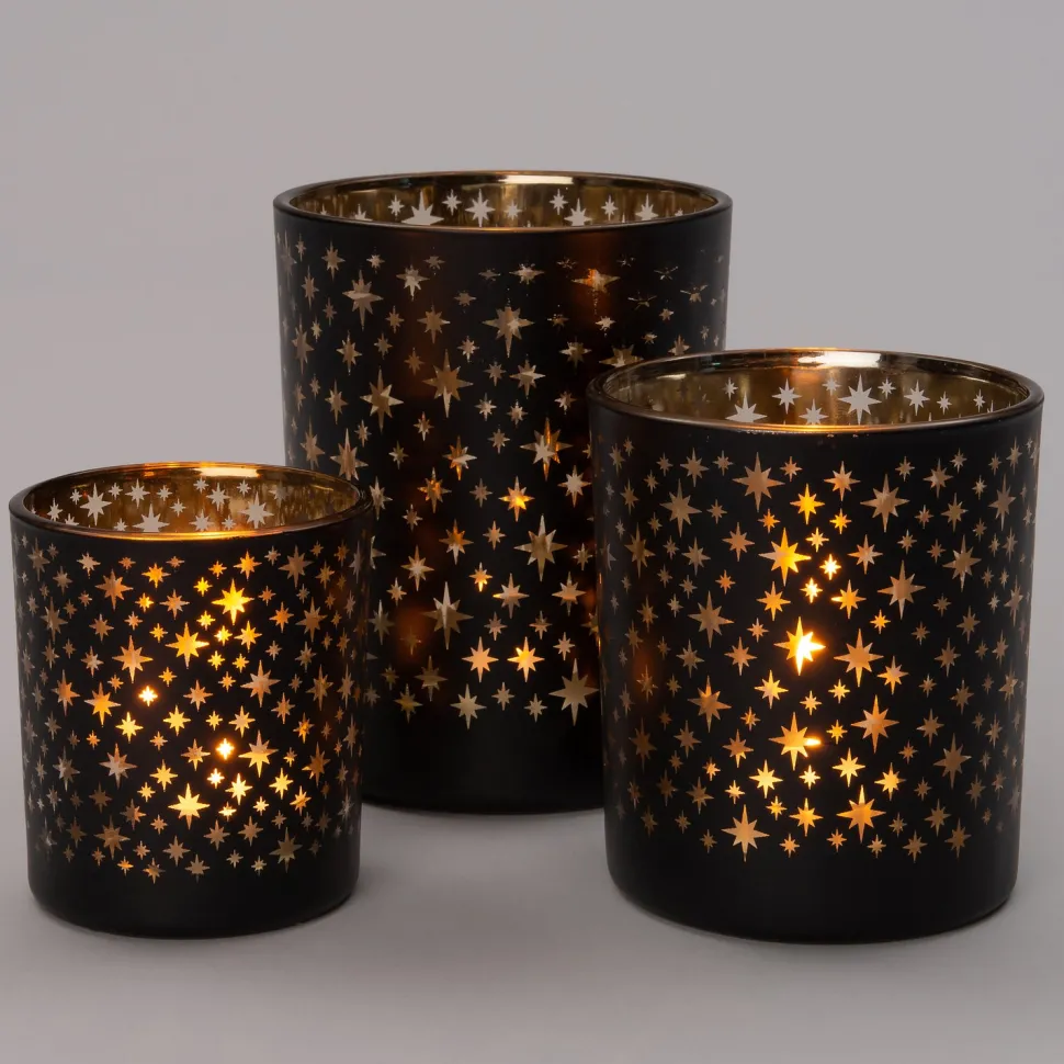 Intratuin Teelichthalter Stern Marijne schwarz D 8,8 H 10 cm