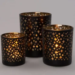 Intratuin Teelichthalter Stern Marijne schwarz D 10 H 12,5 cm