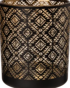 Intratuin Teelichthalter Rauten Noah schwarz D 10 H 12,5 cm